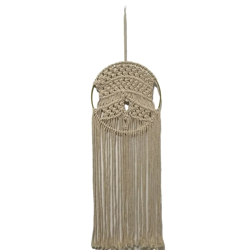 Macrame Woven Circle Cotton Tassel Round Wall Hanging Dorm Decor Bohemian New!